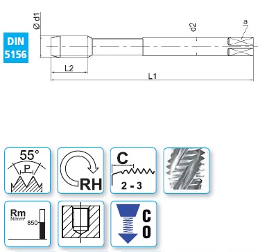 Метчик E61G1"1/8T