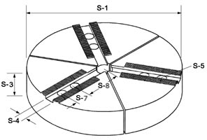 Комплект секторных кулачков FW-A12050-21 for 12'' (Height 50 mm, T-Slot=21mm)