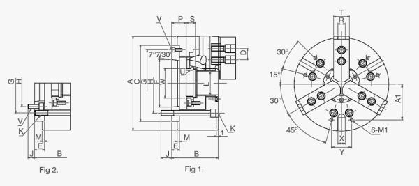Патрон токарный трехкулачковый TF3B-6A5