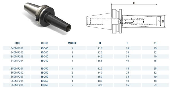 Оправка ISO50 MAS403BT H220 CM5 PUNTE