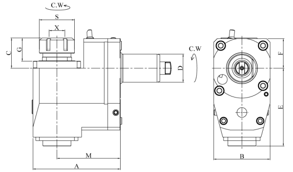 Головка сверлильно-фрезерная BR50-1809-40-90