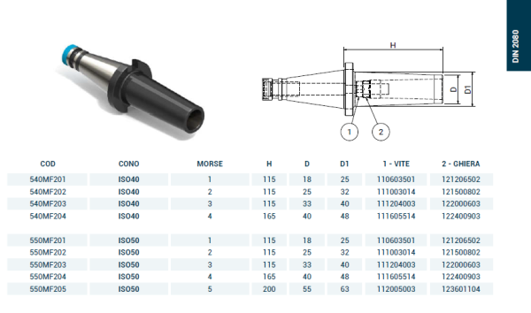 Оправка ISO40 DIN2080 H 115 CM3 FRESE