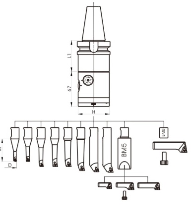 Расточная головка BT50-EBOR48