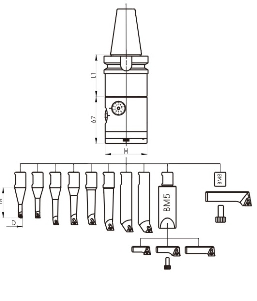 Расточная головка BT50-EBOR48